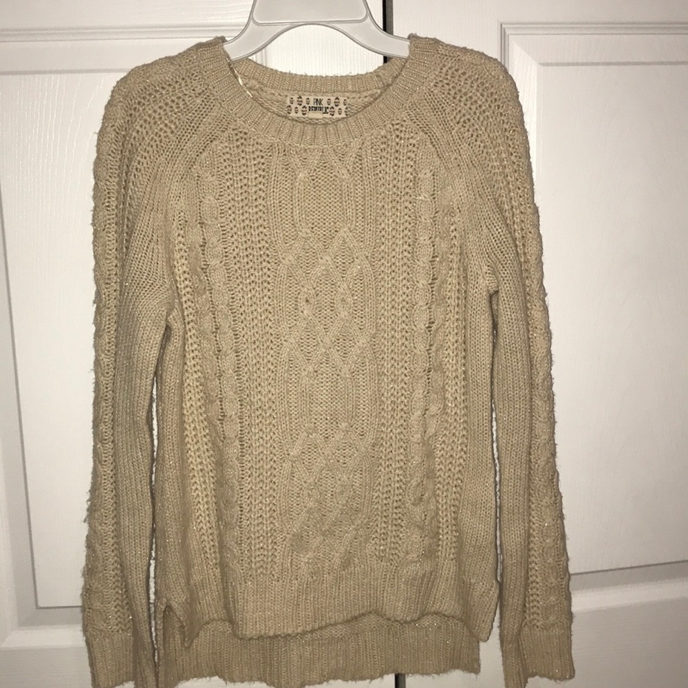 PINK Republic cream braided sweater